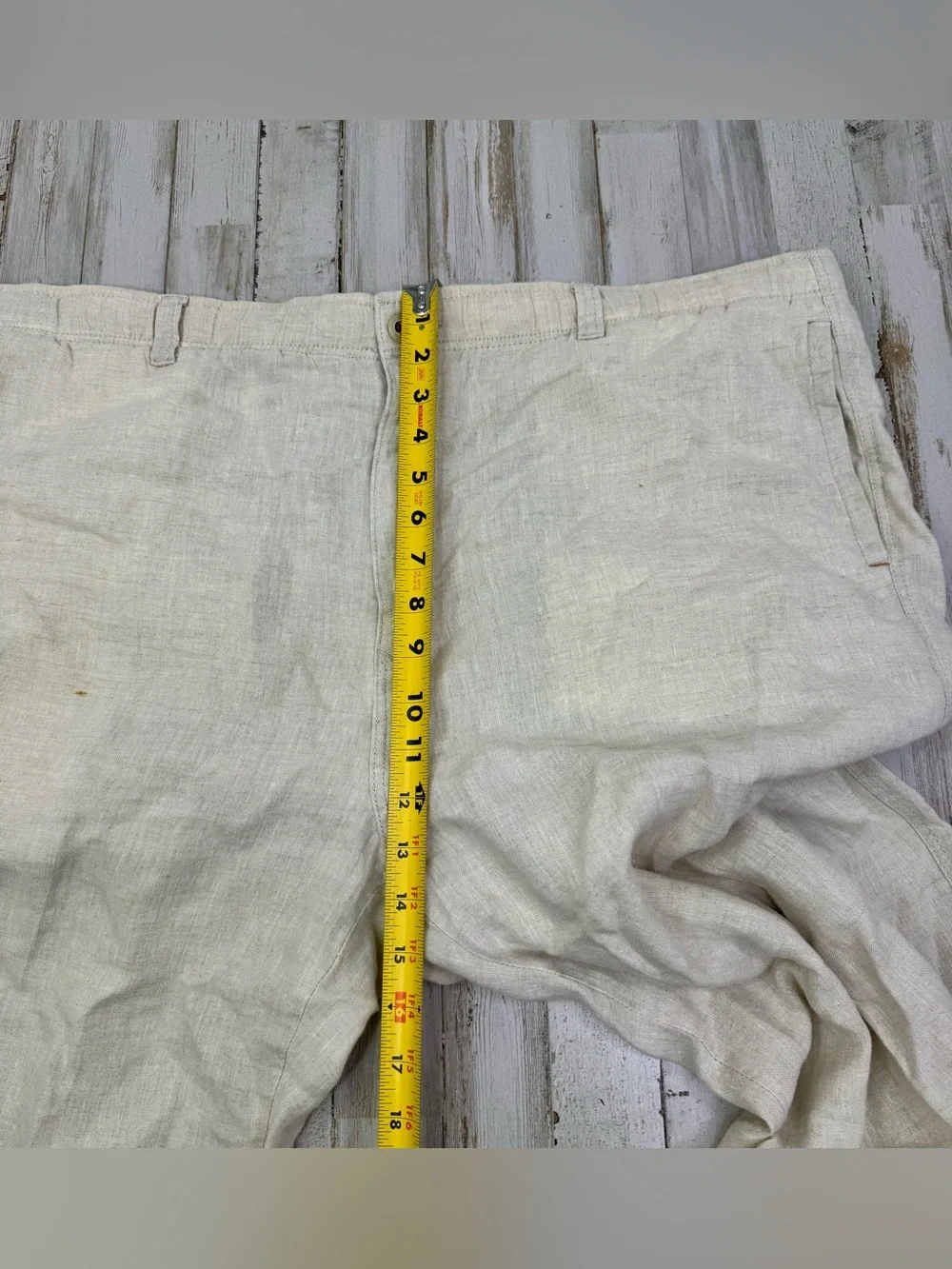 Tommy Bahama Relax Mens XL Beige 100% Linen Drawstring Straight Leg Pants